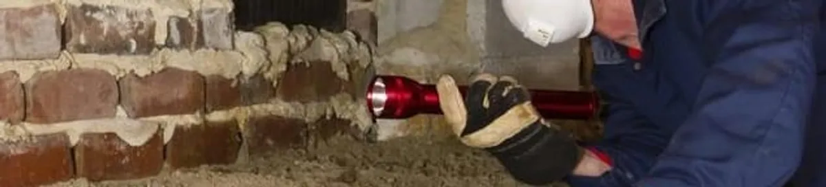 Pest control technician inspecting a crawl space for ant activity and entry points in Tacoma, WA