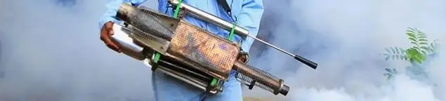 Fumigation technician using a fogger for deep pest treatment in Tacoma, WA
